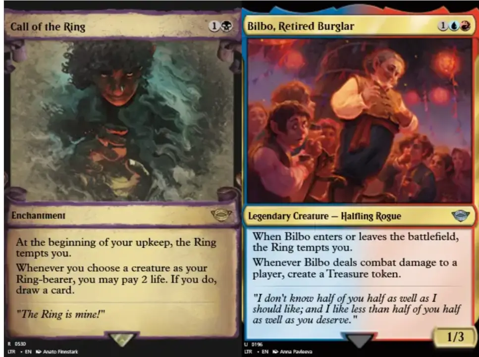 Bilbo and call of the ring card